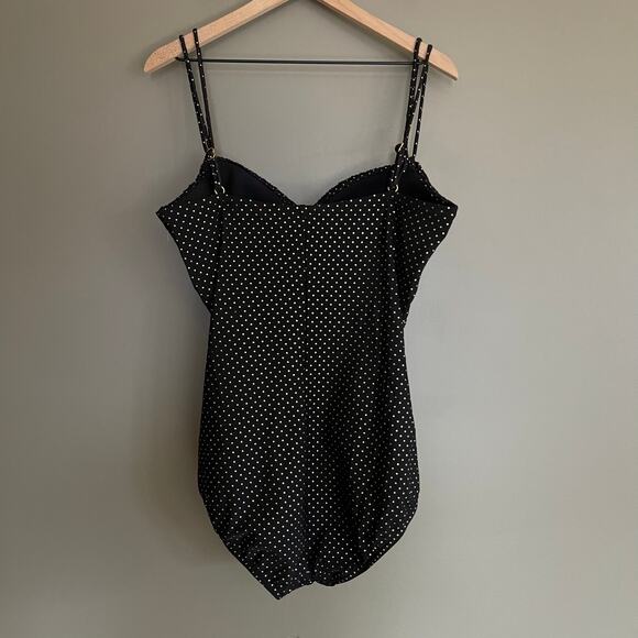Magicsuit Rialto Pinpoint One Piece Polka Dot Swimsuit Black Gold Size 16DD Chic - Picture 11 of 16
